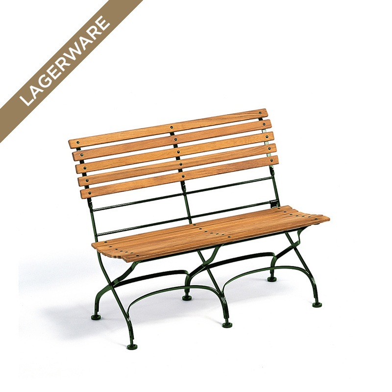 Classic 2-Sitzer Bank ohne Armlehnen, Gestell dunkelgrün