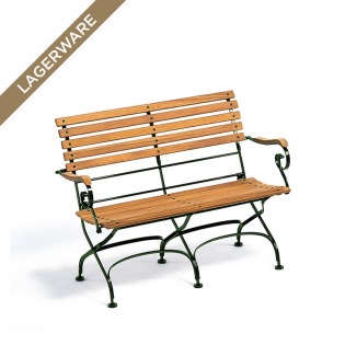 Classic 2-Sitzer Bank mit Armlehnen, Gestell dunkelgrün