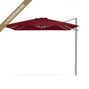 Freiarmschirm 300x300 cm mit Kurbelmechanismus, bordeaux