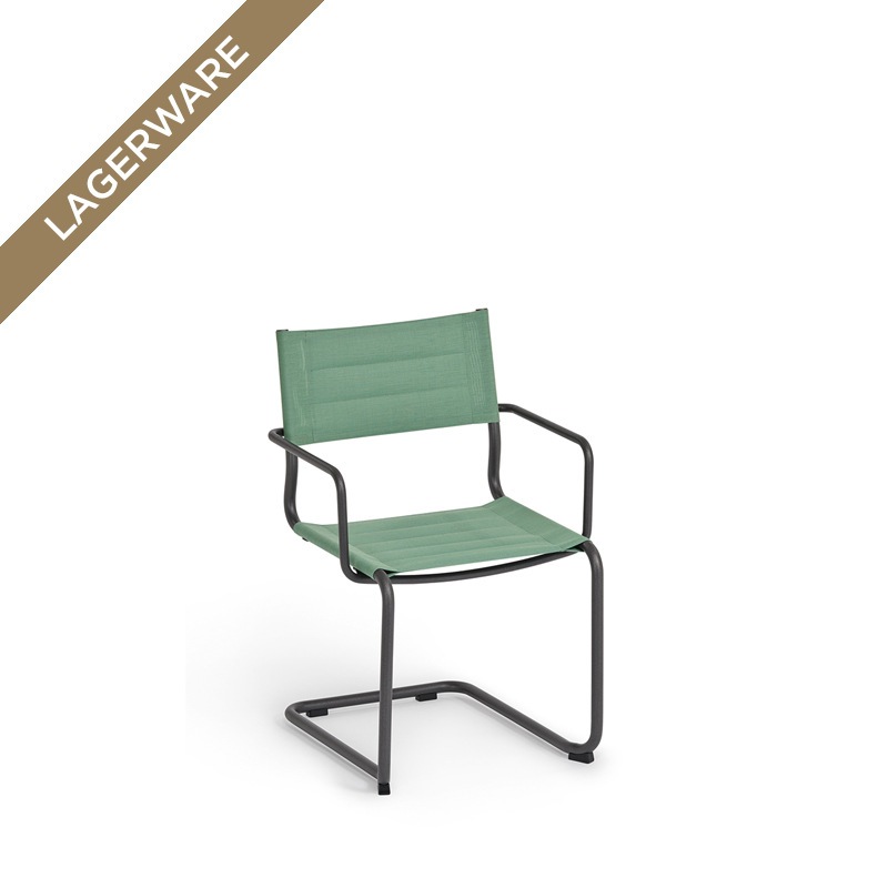 Sosta gepolsterter Sessel, Gestell graumetallic/ Batyline schilfgrün