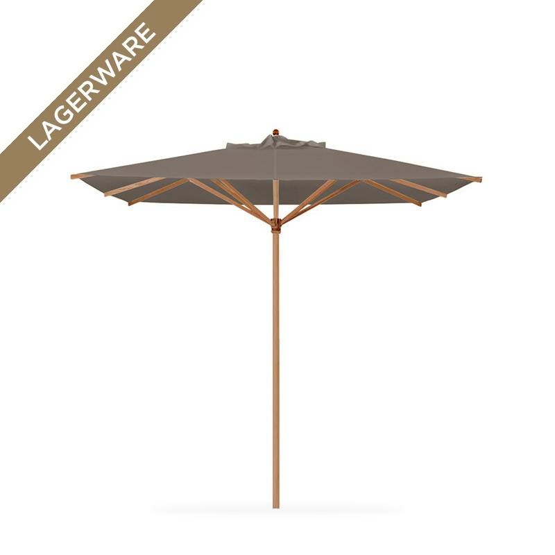 Weishäupl Teak Schirm 350x350 cm mit Flaschenzug, taupe