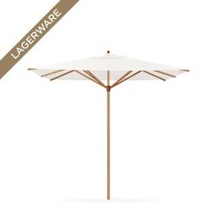 Weishäupl Teak Schirm 350x350 cm mit Flaschenzug, weiß