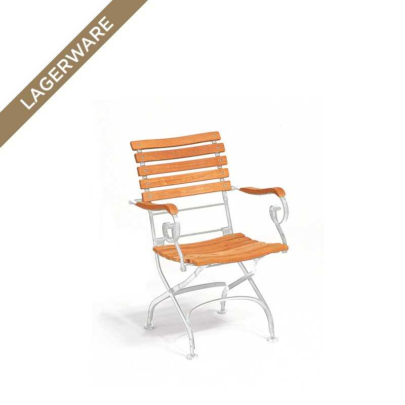 Classic Sessel geschwungene Latten, Gestell weiß