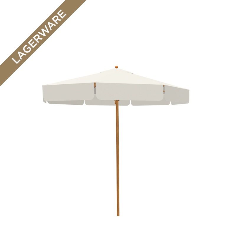 Teak Ø 300 cm mit Volant, Flaschenzug & Knick, natur