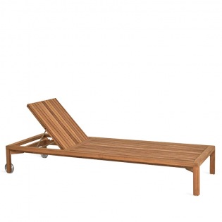 Weishäupl New Hampton Teak Liege mit Rollen